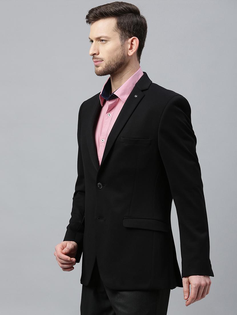 black solid single breasted casual blazer - 17398157 - Zoom Image - 2