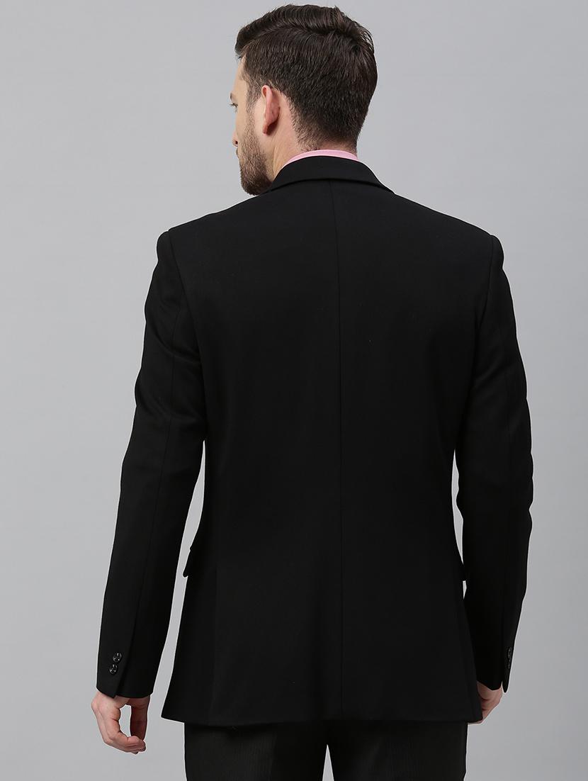 black solid single breasted casual blazer - 17398157 - Zoom Image - 3