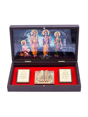 24 ct gold plated ram darbaar pooja box - 17398181 - Standard Image - 2