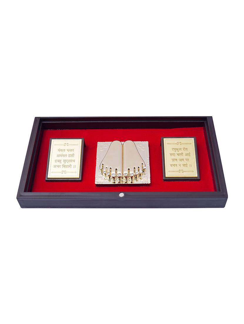 24 ct gold plated ram darbaar pooja box - 17398181 - Zoom Image - 4