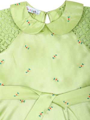 green polyester frock - 17398248 - Standard Image - 3
