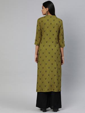 self-design straight kurta - 17398423 - Standard Image - 3