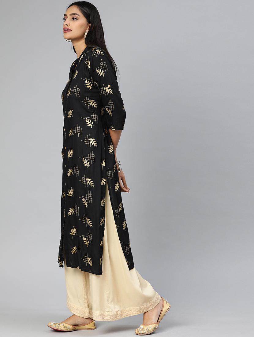 block printed straight kurta - 17398425 - Zoom Image - 2