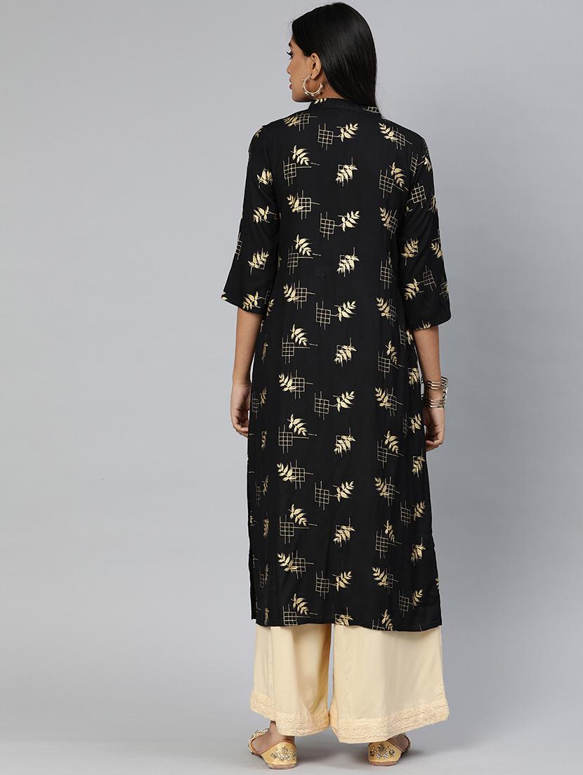 block printed straight kurta - 17398425 - Zoom Image - 3