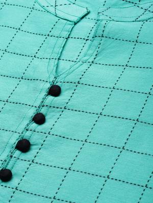 checkered straight kurta - 17398431 - Standard Image - 4