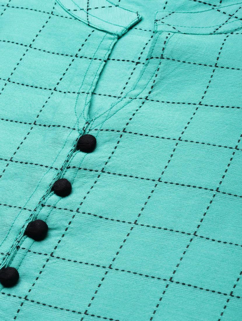 checkered straight kurta - 17398431 - Zoom Image - 4