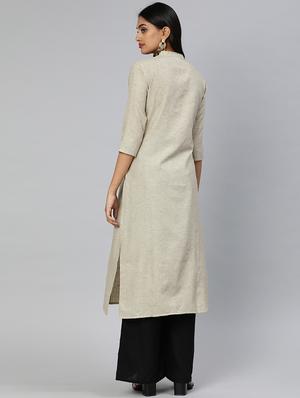 solid straight kurta - 17398432 - Standard Image - 3