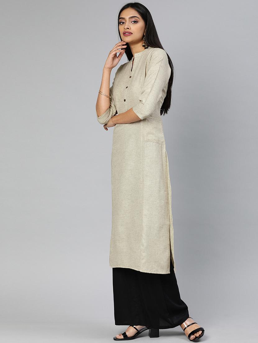 solid straight kurta - 17398432 - Zoom Image - 2