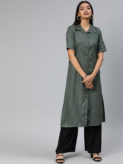 solid straight kurta - 17398433 - Standard Image - 1