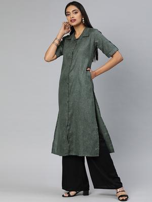 solid straight kurta - 17398433 - Standard Image - 2