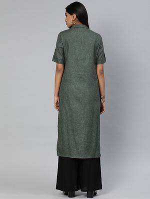 solid straight kurta - 17398433 - Standard Image - 3