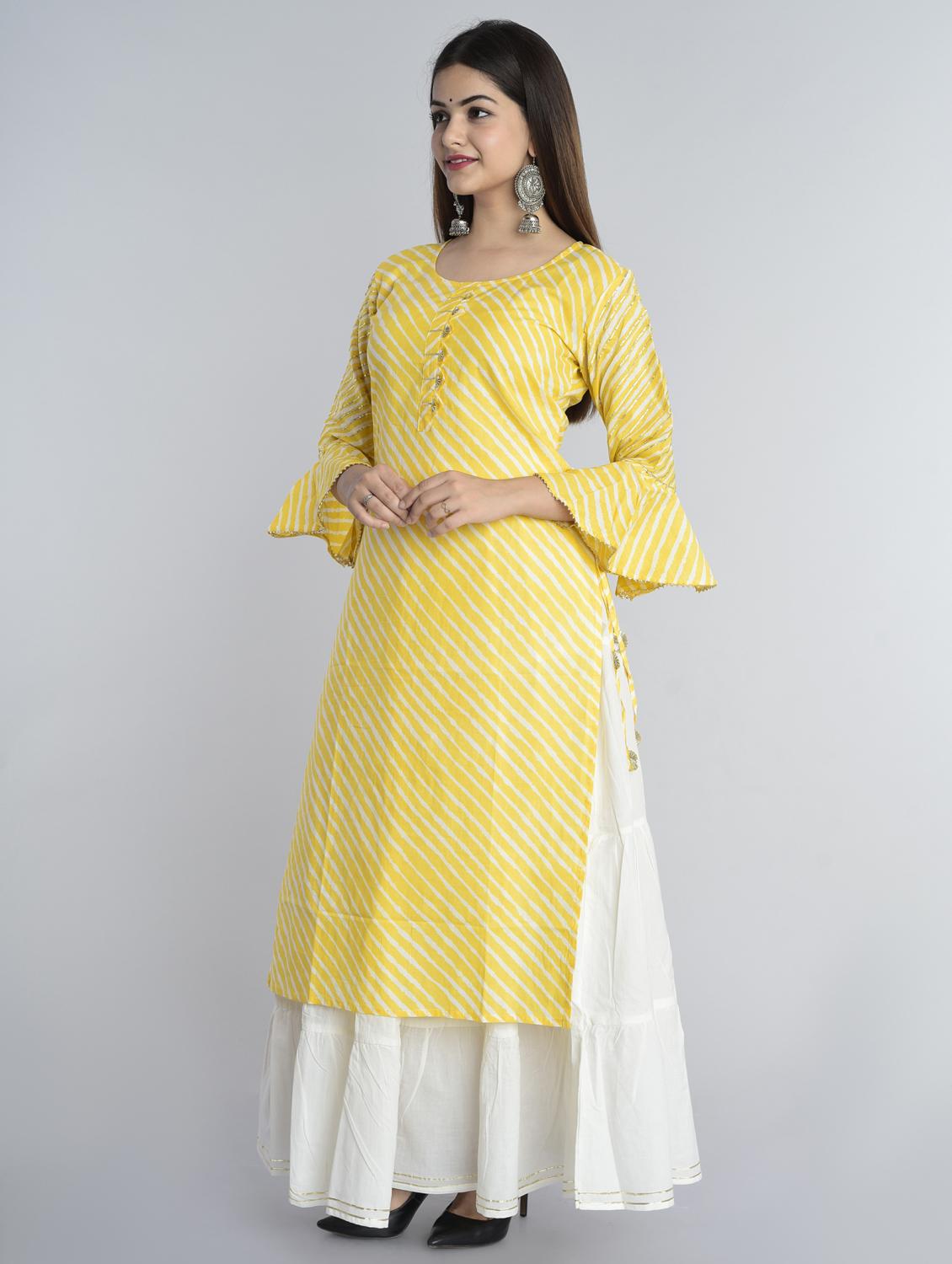 leheriya print straight kurta - 17398613 - Zoom Image - 2