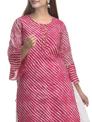 leheriya printed straight kurta - 17398615 - Standard Image - 3