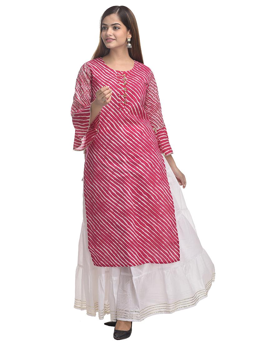 leheriya printed straight kurta - 17398615 - Zoom Image - 1