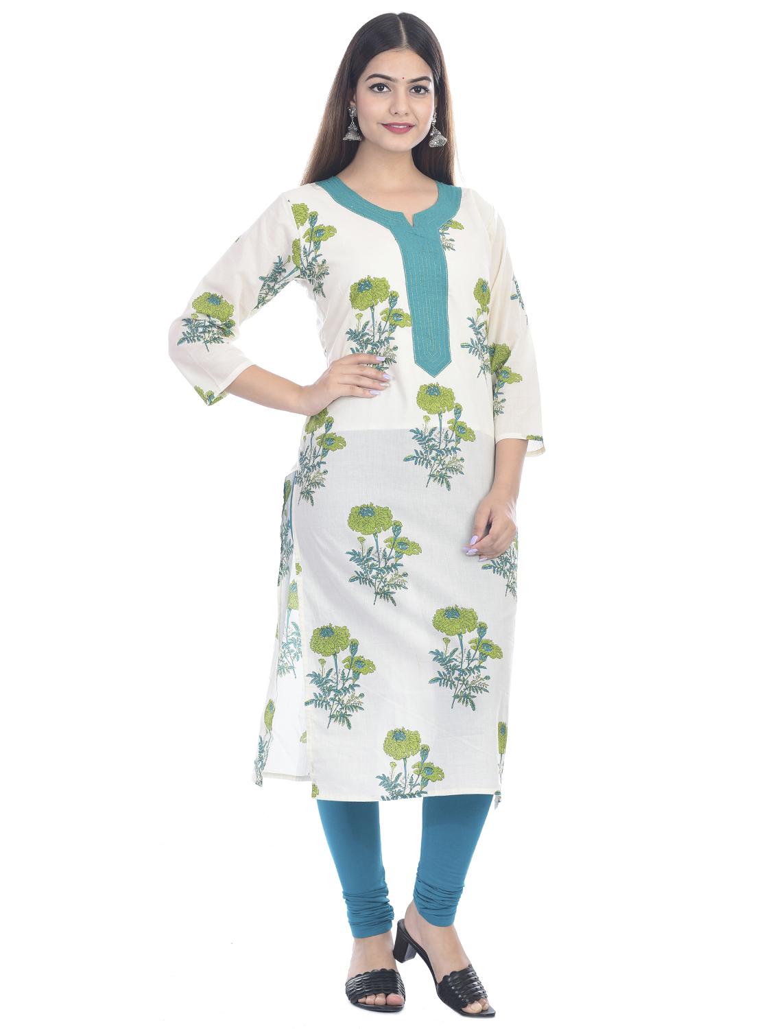 floral straight kurta - 17398622 - Zoom Image - 2