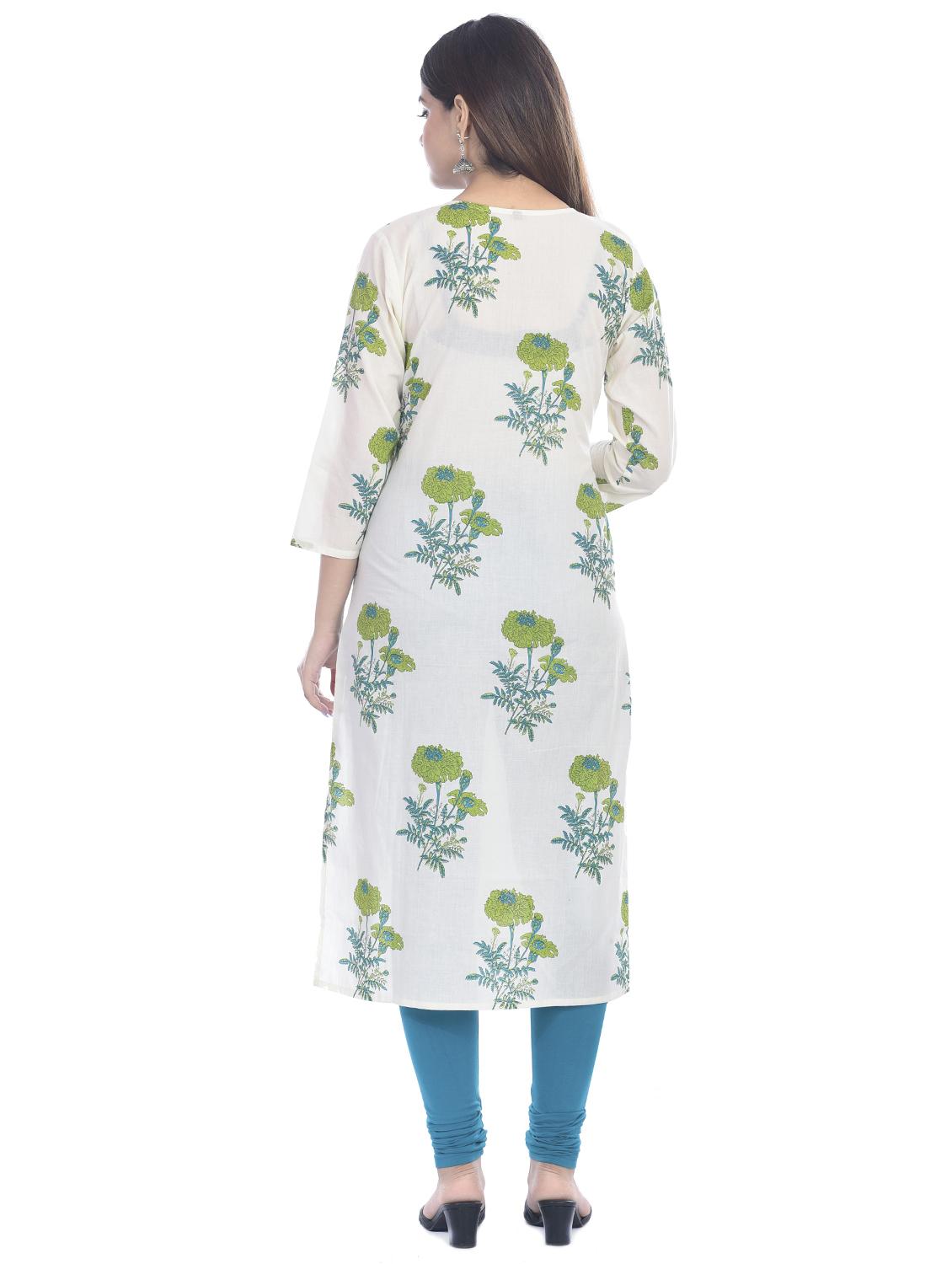floral straight kurta - 17398622 - Zoom Image - 3
