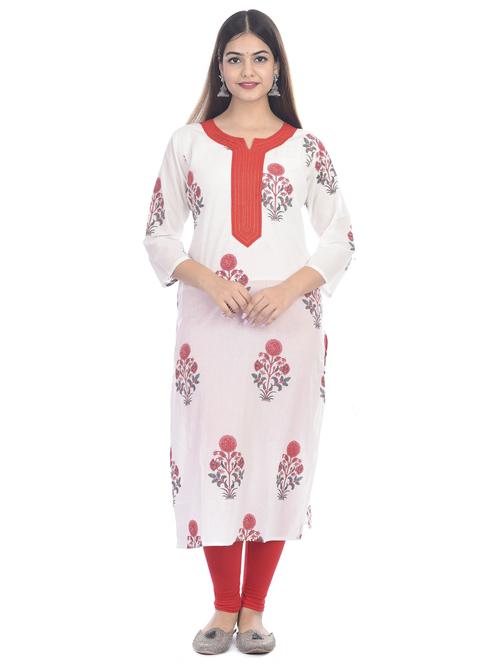 floral straight kurta - 17398623 - Standard Image - 1