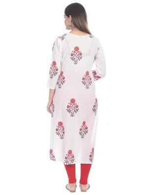 floral straight kurta - 17398623 - Standard Image - 3