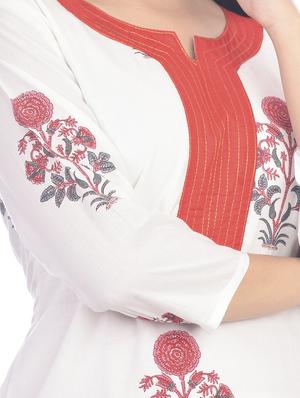 floral straight kurta - 17398623 - Standard Image - 4