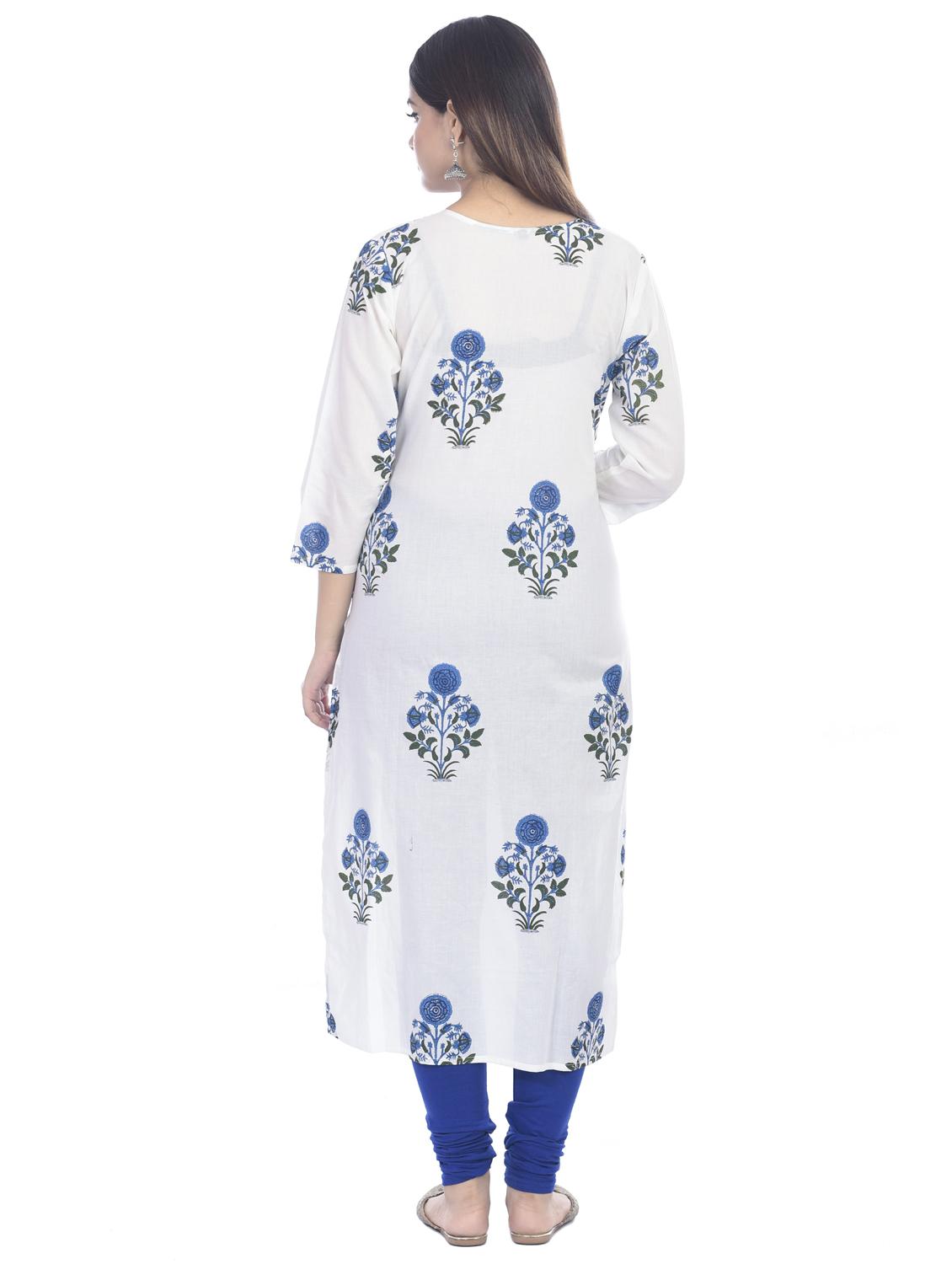 floral straight kurta - 17398624 - Zoom Image - 3