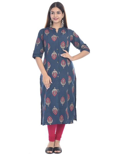 floral straight kurta - 17398625 - Standard Image - 1
