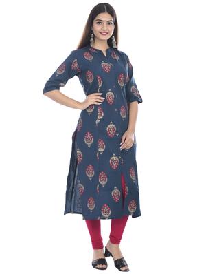floral straight kurta - 17398625 - Standard Image - 2