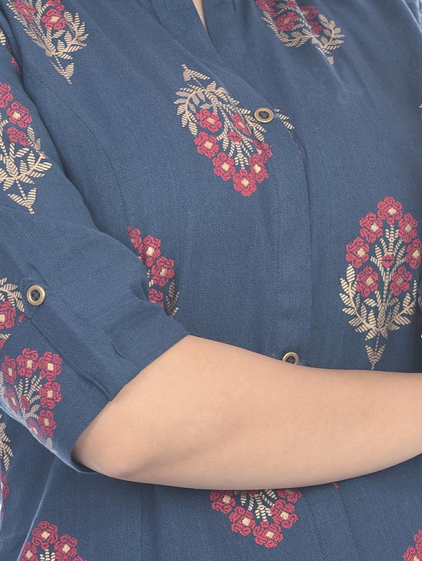 floral straight kurta - 17398625 - Zoom Image - 4