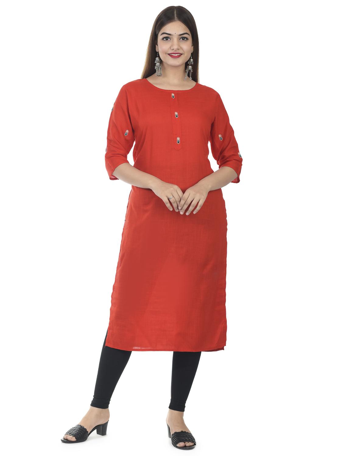 solid straight kurta with embroidered jacket - 17398627 - Zoom Image - 2