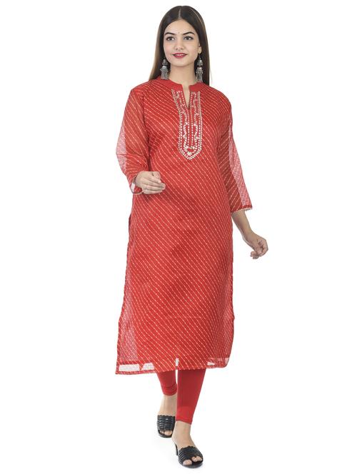 leheriya print straight kurta - 17398628 - Standard Image - 1
