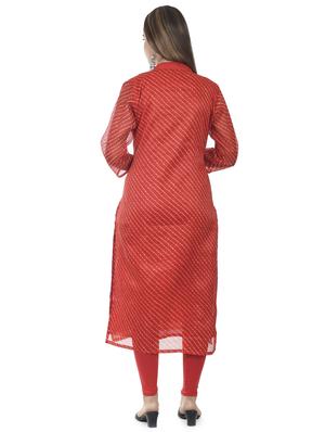 leheriya print straight kurta - 17398628 - Standard Image - 3
