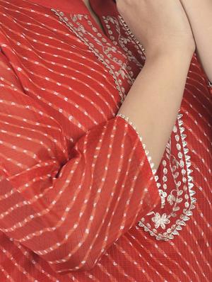 leheriya print straight kurta - 17398628 - Standard Image - 4