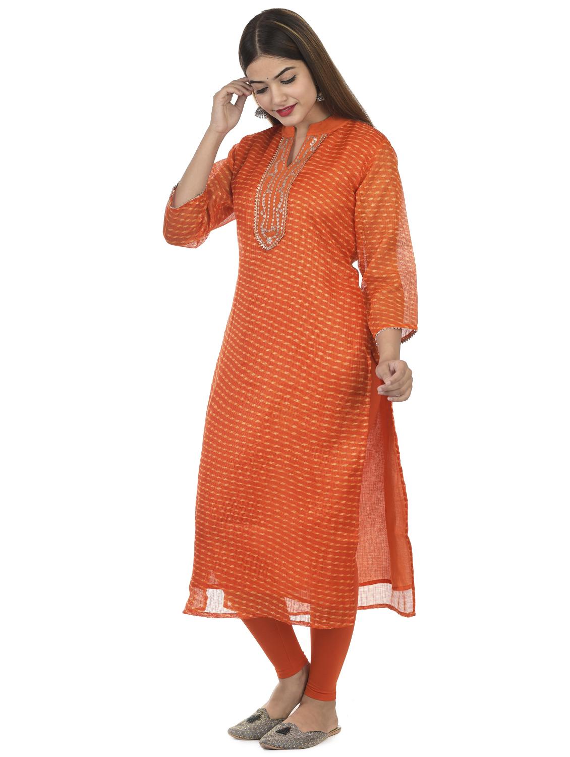 leheriya print straight kurta - 17398629 - Zoom Image - 2