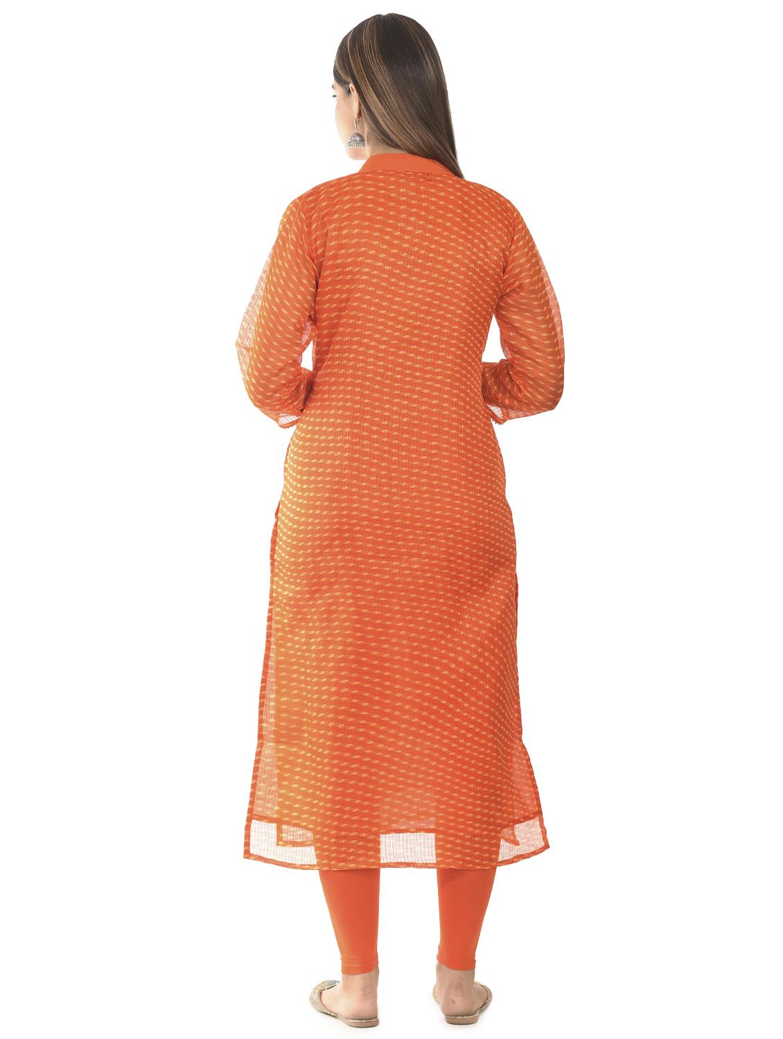 leheriya print straight kurta - 17398629 - Zoom Image - 3