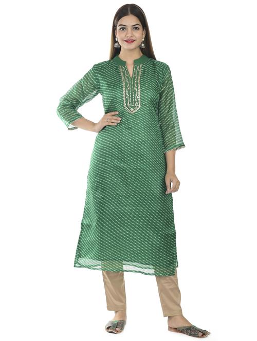 leheriya print straight kurta - 17398630 - Standard Image - 1