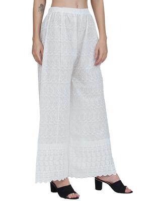 white cotton palazzos - 17398664 - Standard Image - 2
