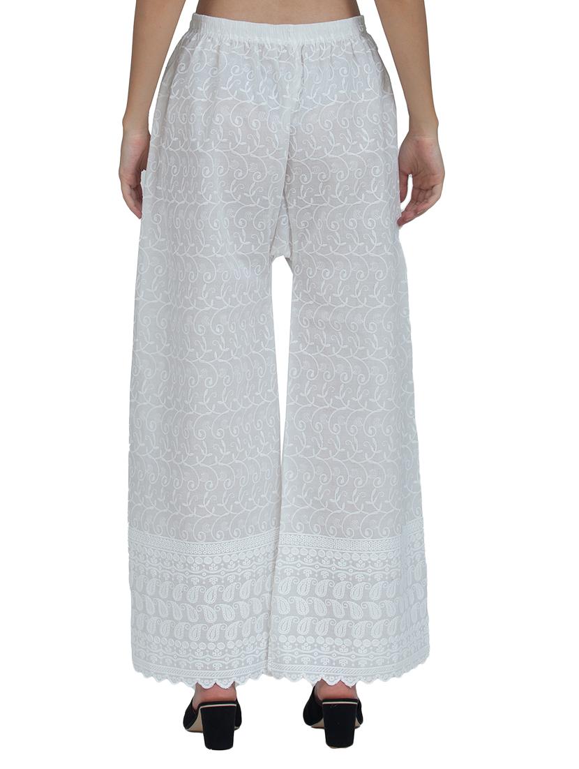 white cotton palazzos - 17398664 - Zoom Image - 3