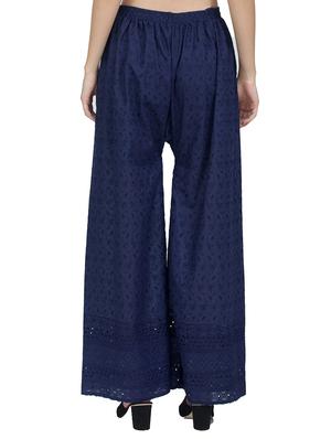 navy blue cotton palazzos - 17398672 - Standard Image - 3