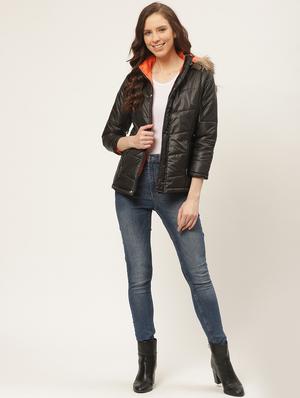 hooded neck padded jacket - 17398745 - Standard Image - 4
