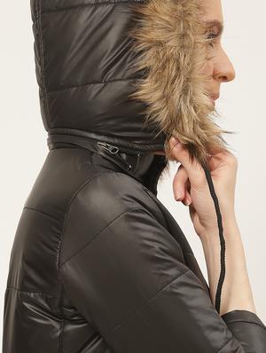 hooded neck padded jacket - 17398745 - Standard Image - 5