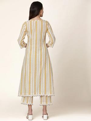 striped kurta palazzo set - 17398809 - Standard Image - 3