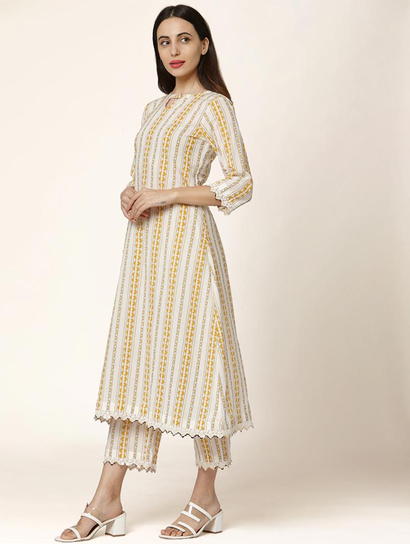 striped kurta palazzo set - 17398809 - Zoom Image - 2