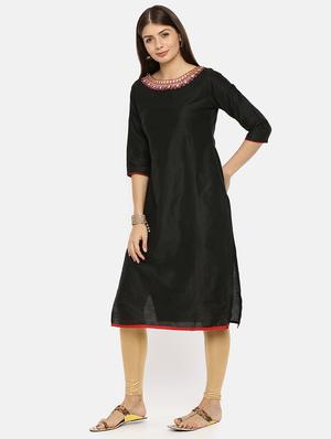 embroidered straight kurta - 17398820 - Standard Image - 2