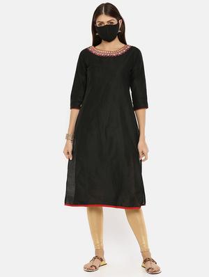 embroidered straight kurta - 17398820 - Standard Image - 4