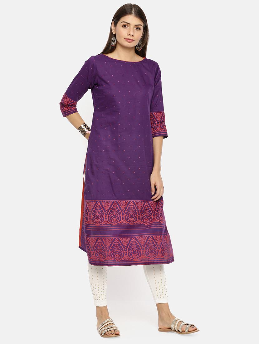 embroidered straight kurta - 17398821 - Zoom Image - 2