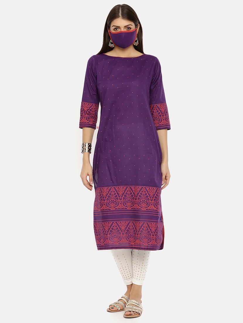 embroidered straight kurta - 17398821 - Zoom Image - 4
