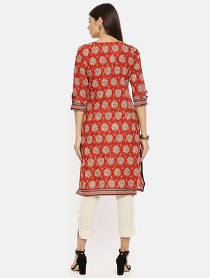 printed straight kurta - 17398824 - Standard Image - 3