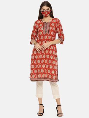 printed straight kurta - 17398824 - Standard Image - 4