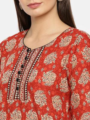printed straight kurta - 17398824 - Standard Image - 5