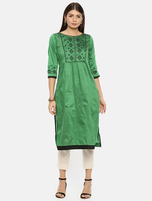 embroidered straight kurta - 17398828 - Standard Image - 1