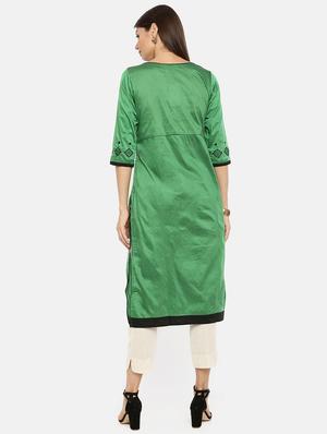 embroidered straight kurta - 17398828 - Standard Image - 3